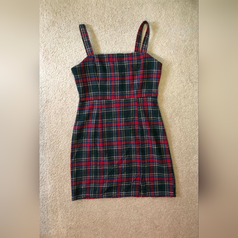 Copper Key Red and Black Plaid Mini Dress
